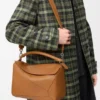 Grand sac Puzzle en cuir de veau grainé souple marron clair canyon