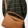 Grand sac Puzzle en cuir de veau grainé souple marron clair canyon