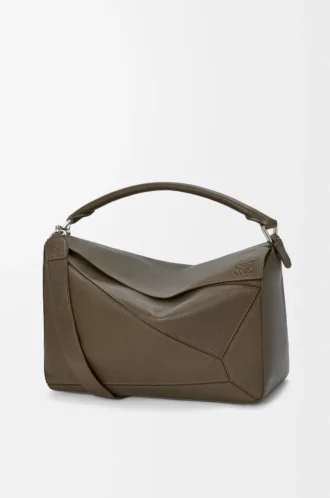 Grand sac Puzzle en cuir de veau grainé souple Tundra