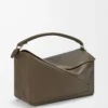 Grand sac Puzzle en cuir de veau grainé souple Tundra