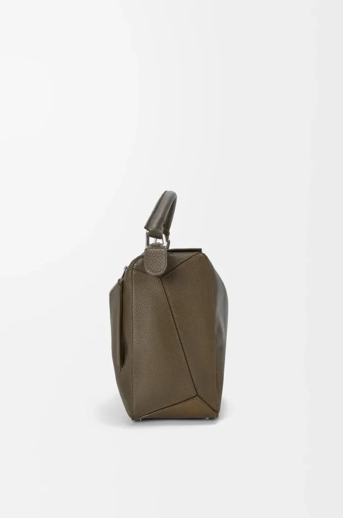 Grand sac Puzzle en cuir de veau grainé souple Tundra
