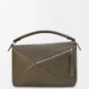 Grand sac Puzzle en cuir de veau grainé souple Tundra