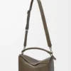 Grand sac Puzzle en cuir de veau grainé souple Tundra