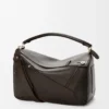 Grand sac Puzzle Panta en cuir de veau brillant Vintage Brown