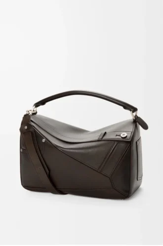 Grand sac Puzzle Panta en cuir de veau brillant Vintage Brown