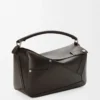 Grand sac Puzzle Panta en cuir de veau brillant Vintage Brown