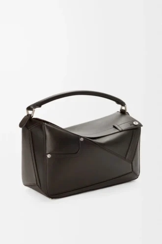 Grand sac Puzzle Panta en cuir de veau brillant Vintage Brown