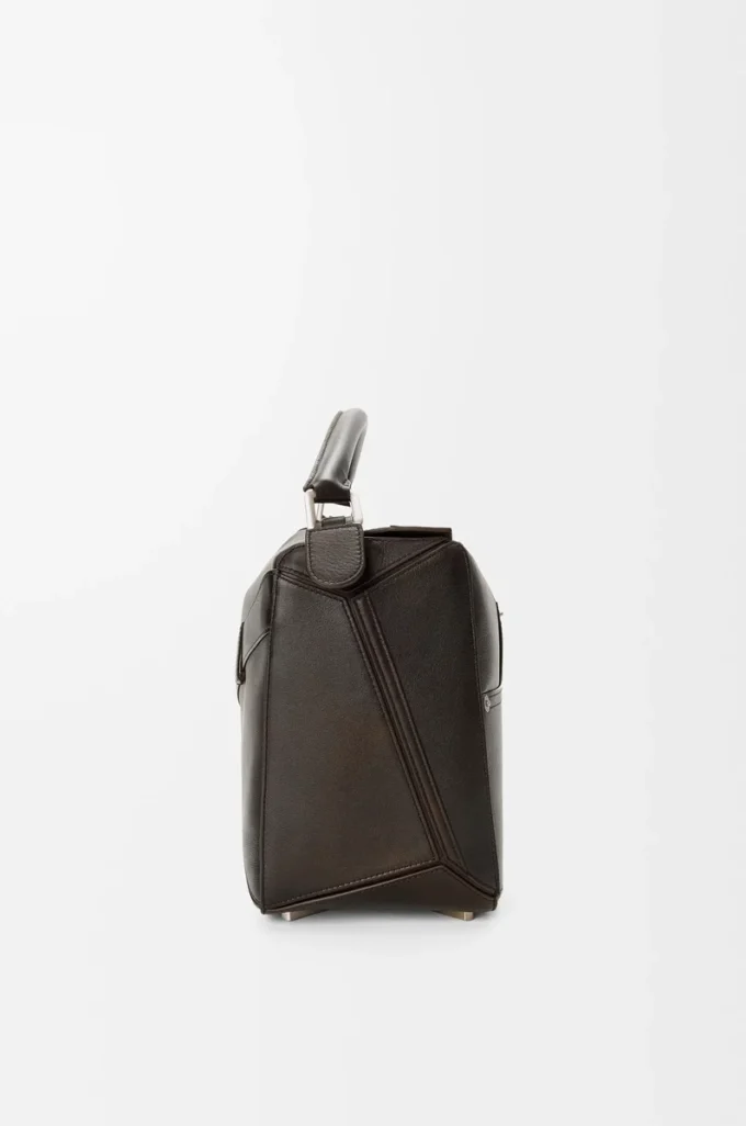 Grand sac Puzzle Panta en cuir de veau brillant Vintage Brown