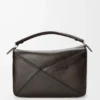 Grand sac Puzzle Panta en cuir de veau brillant Vintage Brown