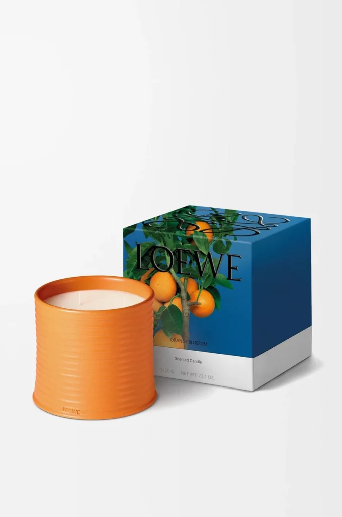 Grande bougie à la fleur d’oranger Mandarine vive Grande bougie à la fleur d’oranger Mandarine vive