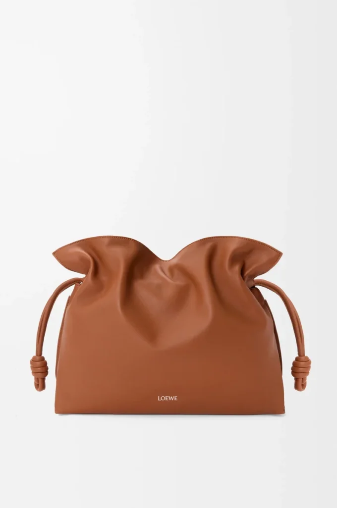 Grande pochette Flamenco en cuir de veau nappa Écureuil