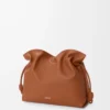 Grande pochette Flamenco en cuir de veau nappa Écureuil
