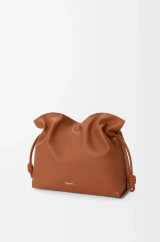 Grande pochette Flamenco en cuir de veau nappa Écureuil
