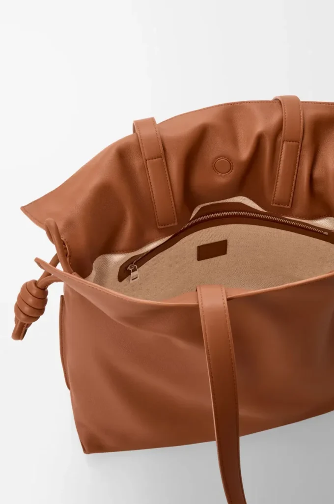 Grande pochette Flamenco en cuir de veau nappa Écureuil