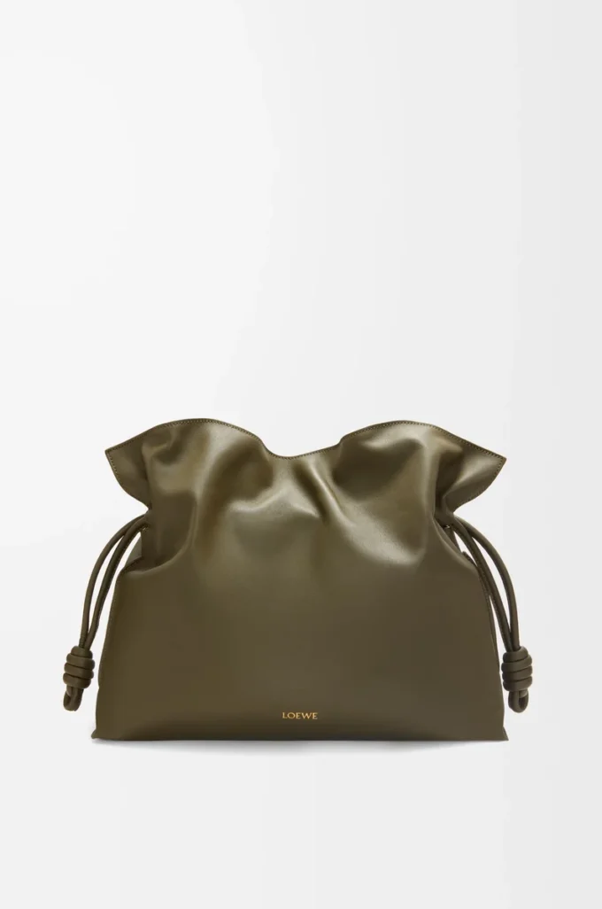 Grande pochette Flamenco en cuir de veau nappa Dark Khaki Grande pochette Flamenco en cuir de veau nappa Dark Khaki