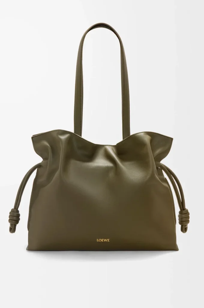 Grande pochette Flamenco en cuir de veau nappa Dark Khaki Grande pochette Flamenco en cuir de veau nappa Dark Khaki