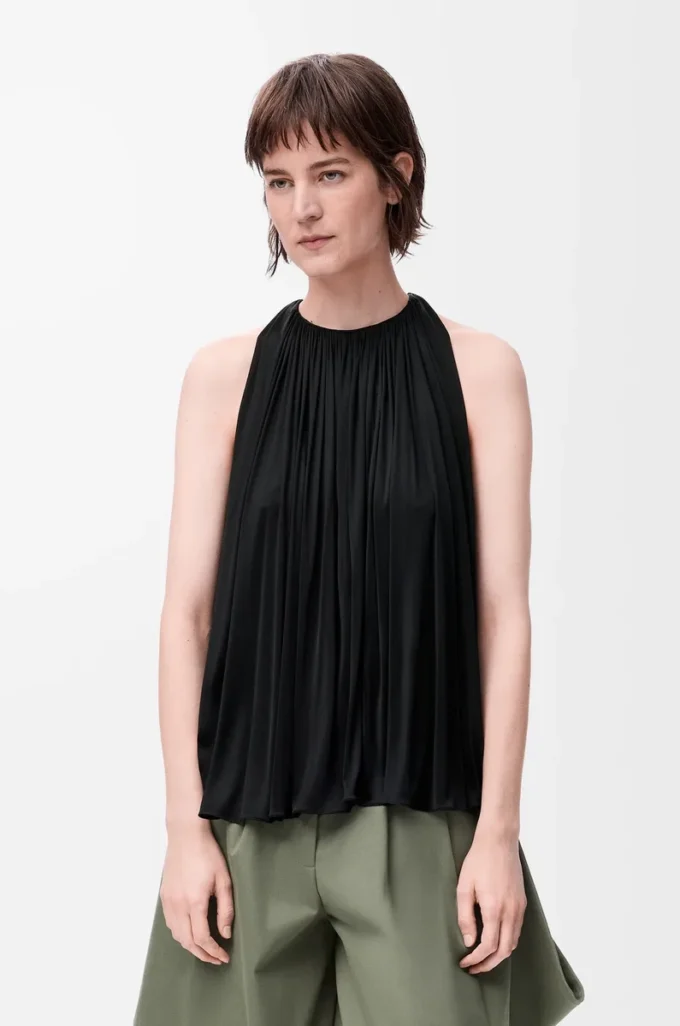 Haut dos nu en viscose noir