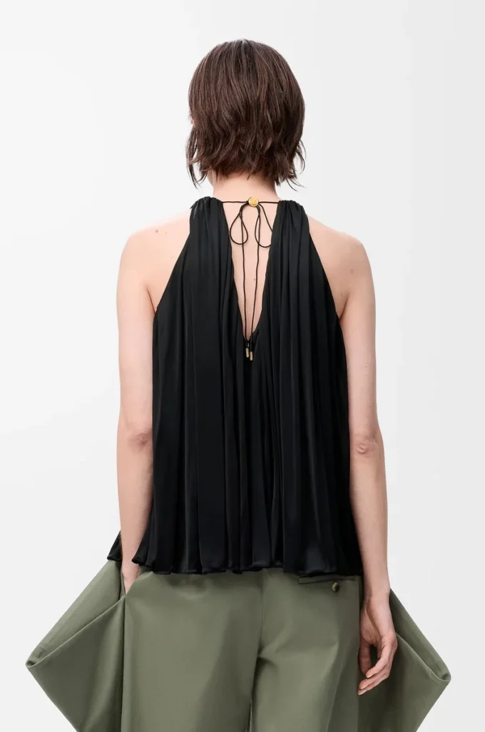 Haut dos nu en viscose noir
