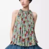 Haut dos nu en viscose vert/rouge Haut dos nu en viscose vert/rouge