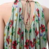 Haut dos nu en viscose vert/rouge Haut dos nu en viscose vert/rouge