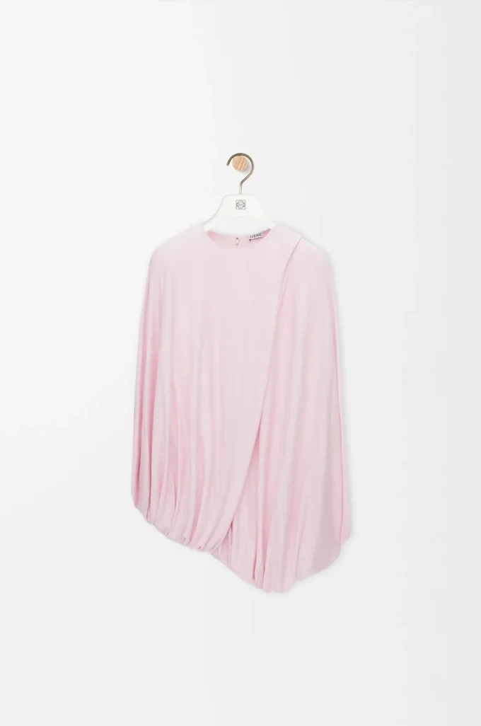 Haut drapé en viscose Rose