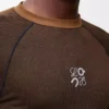 Haut à manches longues en jersey technique couleur caramel