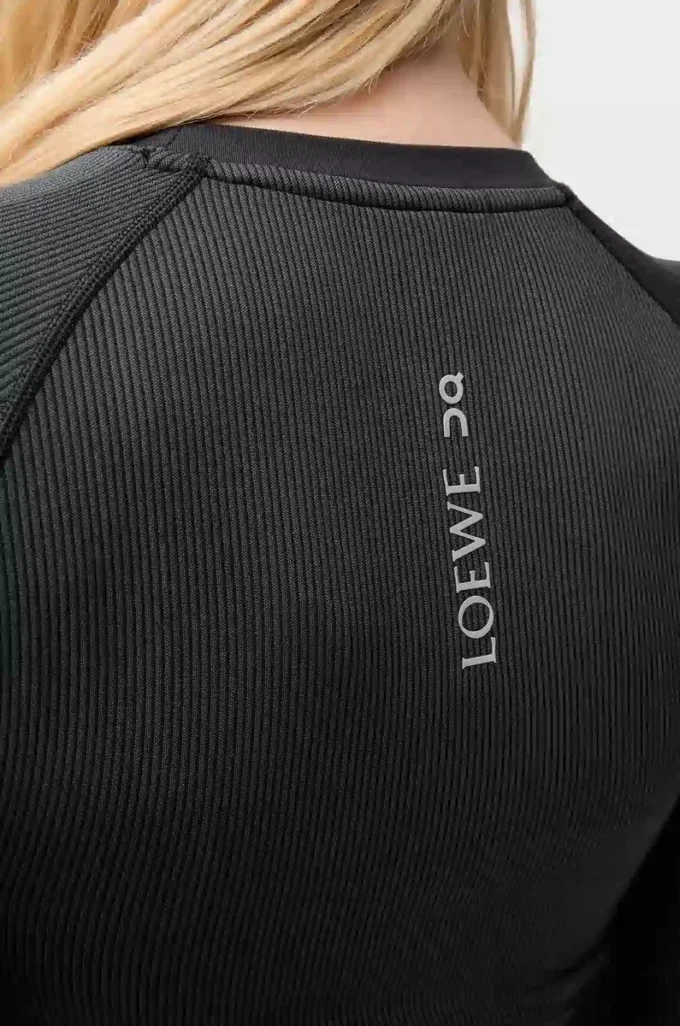 Haut à manches longues en jersey technique noir