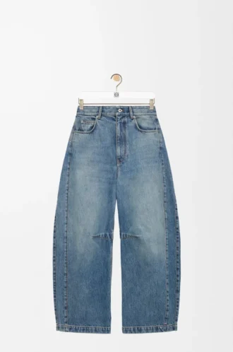 Jean bouffant en denim Denim délavé