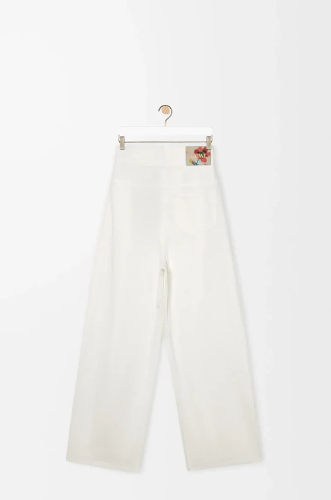 Jean cache-cœur en denim Blanc Jean cache-cœur en denim Blanc