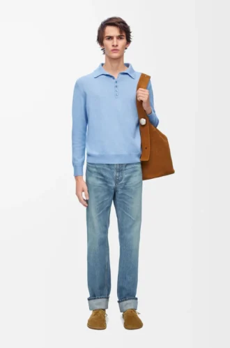 Jean à coupe droite en denim bleu vintage