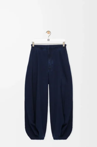 Jean drapé en denim Indigo foncé