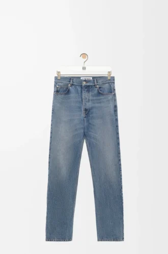 Jean droit en denim bleu