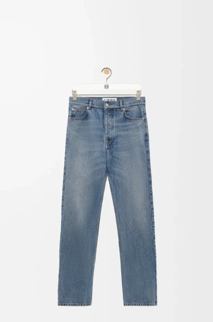 Jean droit en denim bleu