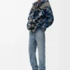 Jean droit en denim bleu