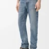 Jean droit en denim bleu