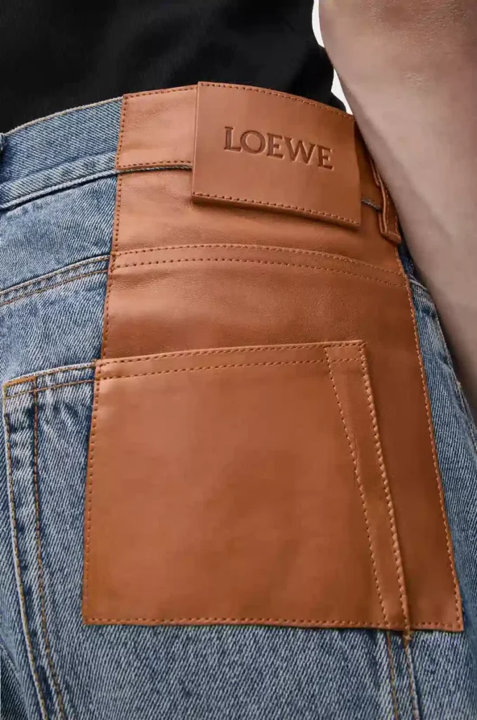 Jean droit en denim bleu