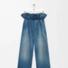 Jean flamenco en denim bleu denim
