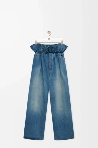 Jean flamenco en denim bleu denim