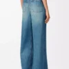 Jean flamenco en denim bleu denim