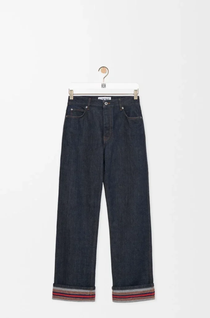 Jean à revers en denim Denim brut/Bleu Jean à revers en denim Denim brut/Bleu