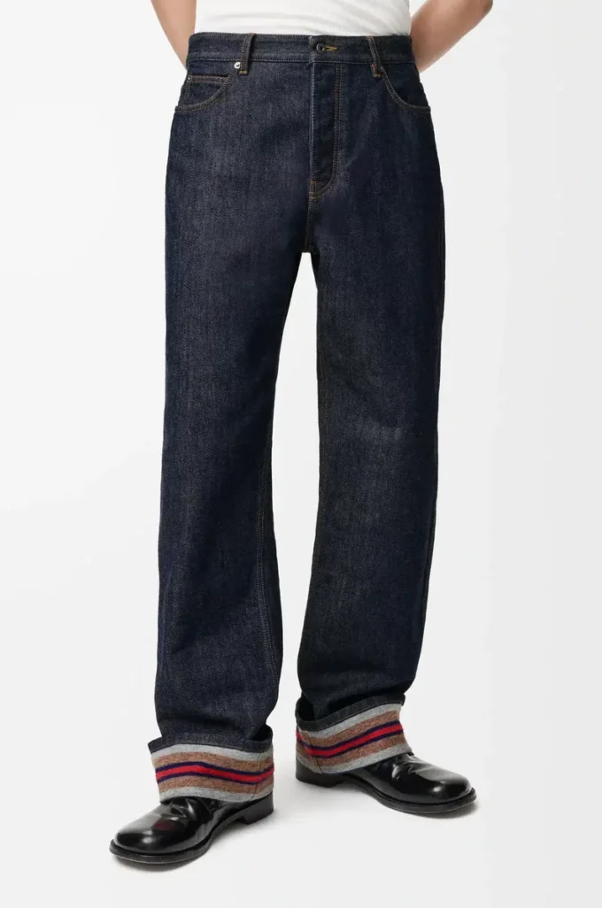 Jean à revers en denim Denim brut/Bleu Jean à revers en denim Denim brut/Bleu