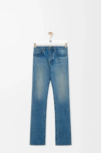 Jean slim en denim bleu vintage