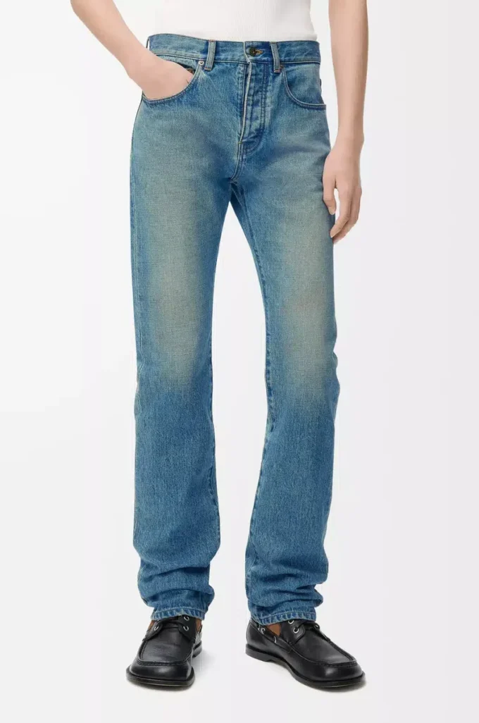 Jean slim en denim bleu vintage Jean slim en denim bleu vintage