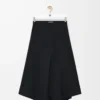 Jupe asymétrique en laine Noir