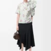 Jupe asymétrique en laine Noir