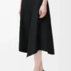 Jupe asymétrique en laine Noir