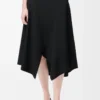 Jupe asymétrique en laine Noir