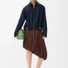 Jupe drapée en viscose, couleur café