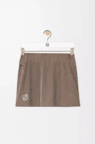 Jupe en jersey technique marron/rose