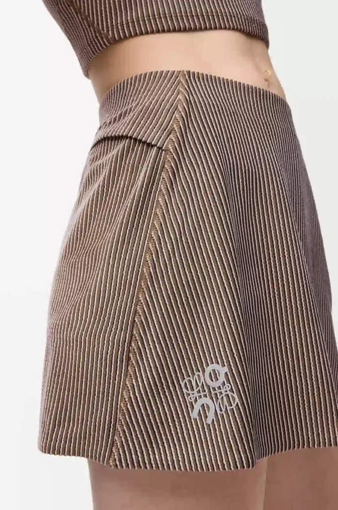 Jupe en jersey technique marron/rose